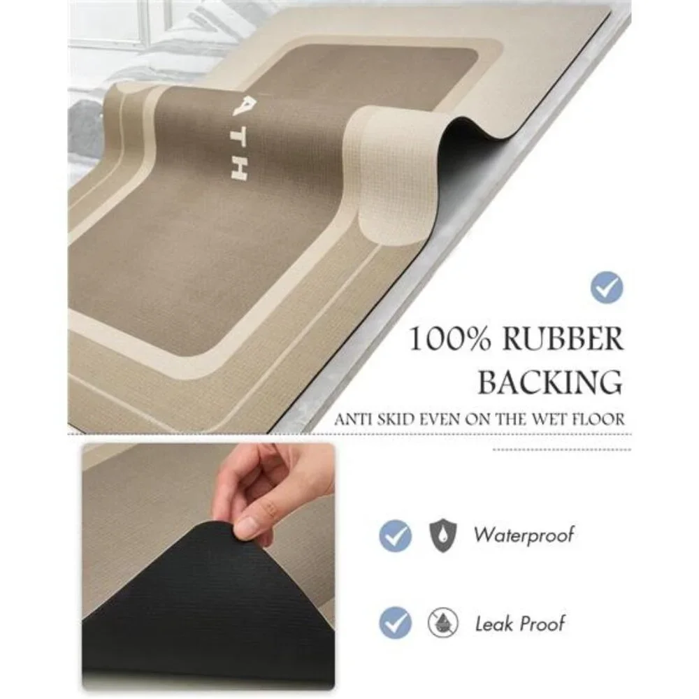 New Bath Mat-Bath Mat Rug Non Slip Super Absorbent Stain Resistant Quick Dry